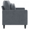 Sofa 2-osobowa, ciemnoszary, 120 cm, tapicerowana aksamitem