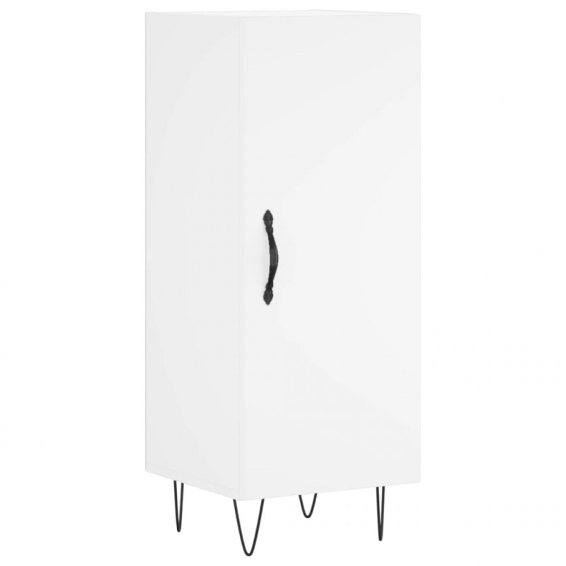 Wysoka szafka, biała, 34,5x34x180 cm, materiał drewnopochodny