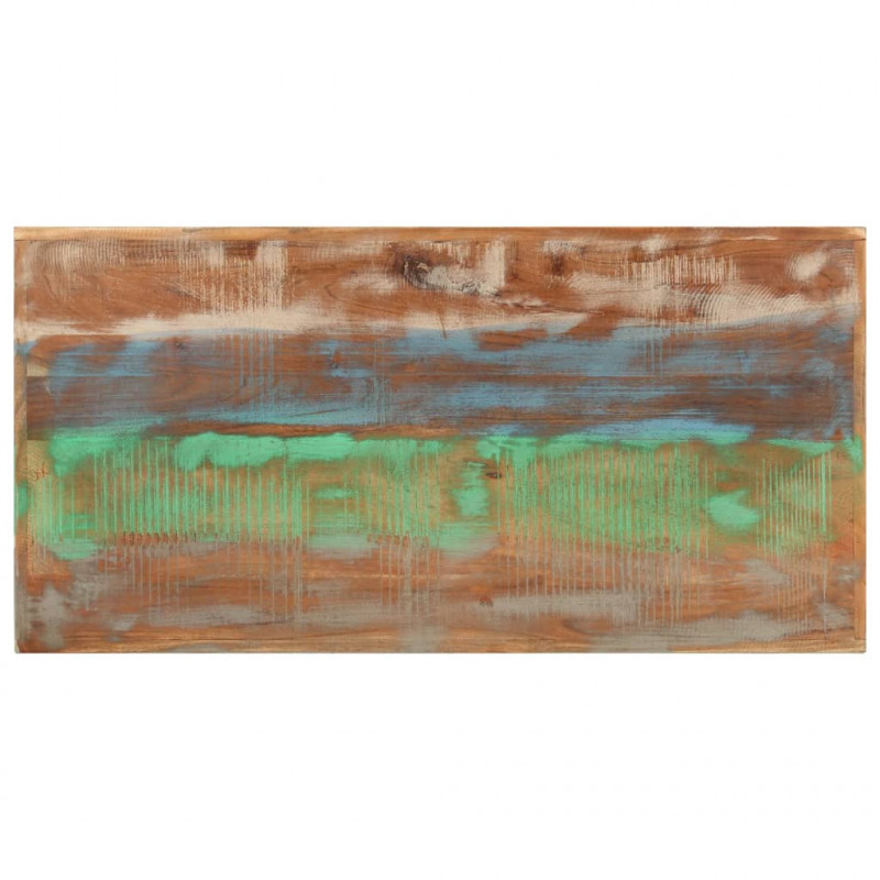 Stolik barowy, 110x55x107 cm, lite drewno z odzysku i żelazo