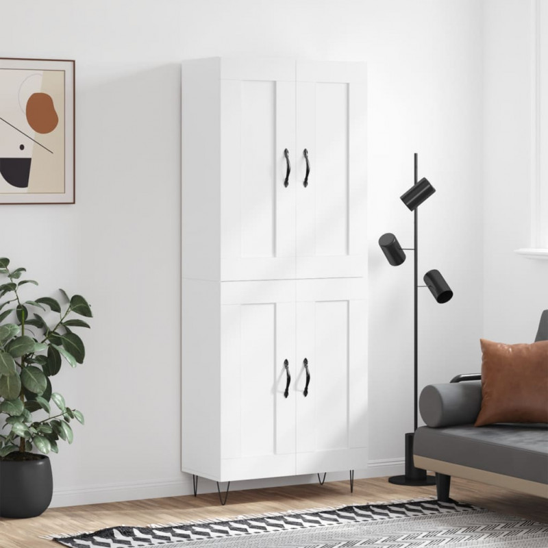 Witrynka, biała, 69,5x34x180 cm, materiał drewnopochodny