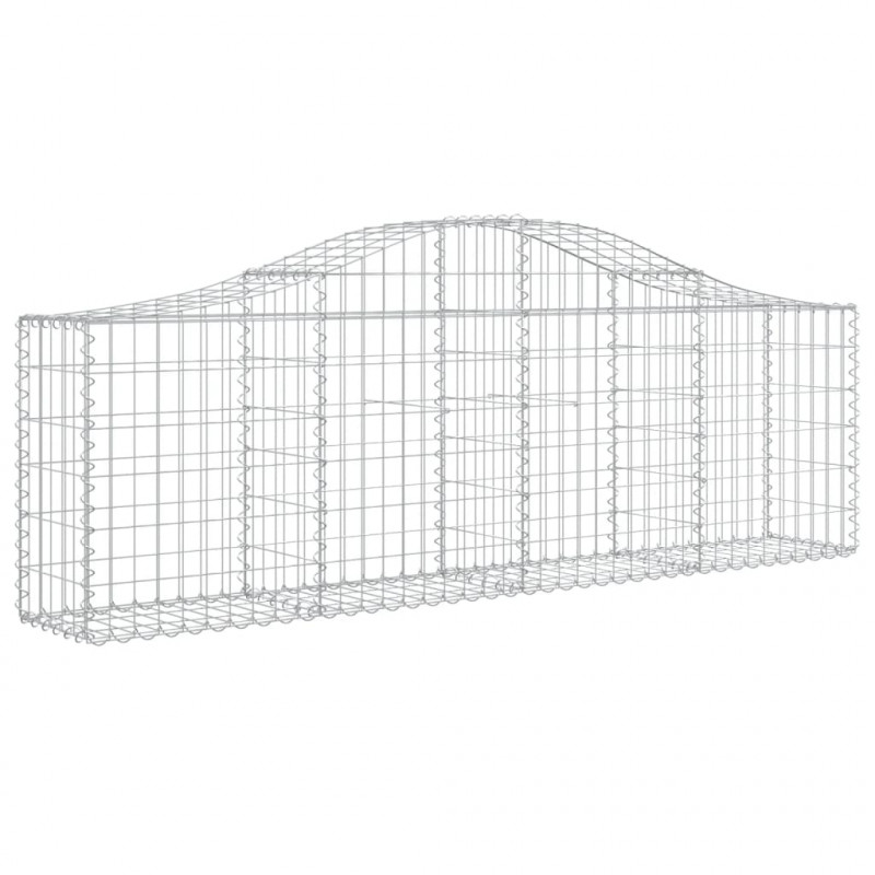 Kosze gabionowe, 2 szt, 200x30x60/80 cm, galwanizowane żelazo