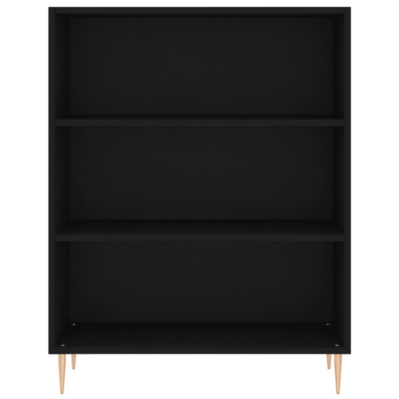 Witrynka, czarna, 69,5x34x180 cm, materiał drewnopochodny