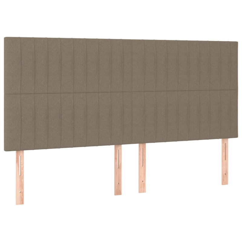 Łóżko kontynentalne z materacem, taupe, tkanina, 200x200 cm