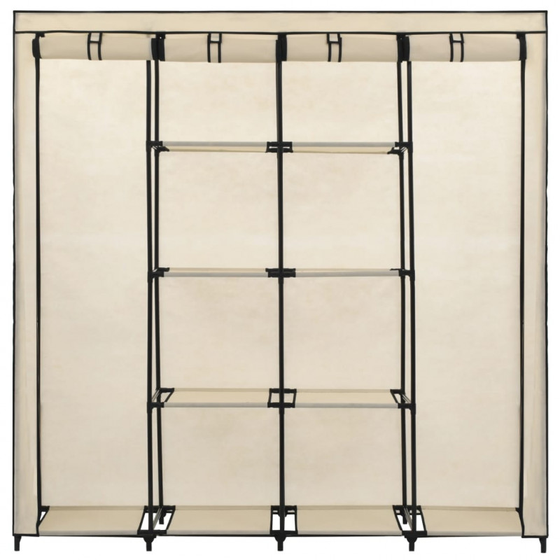 Szafa z 4 przegrodami, kremowa, 175 x 45 x 170 cm