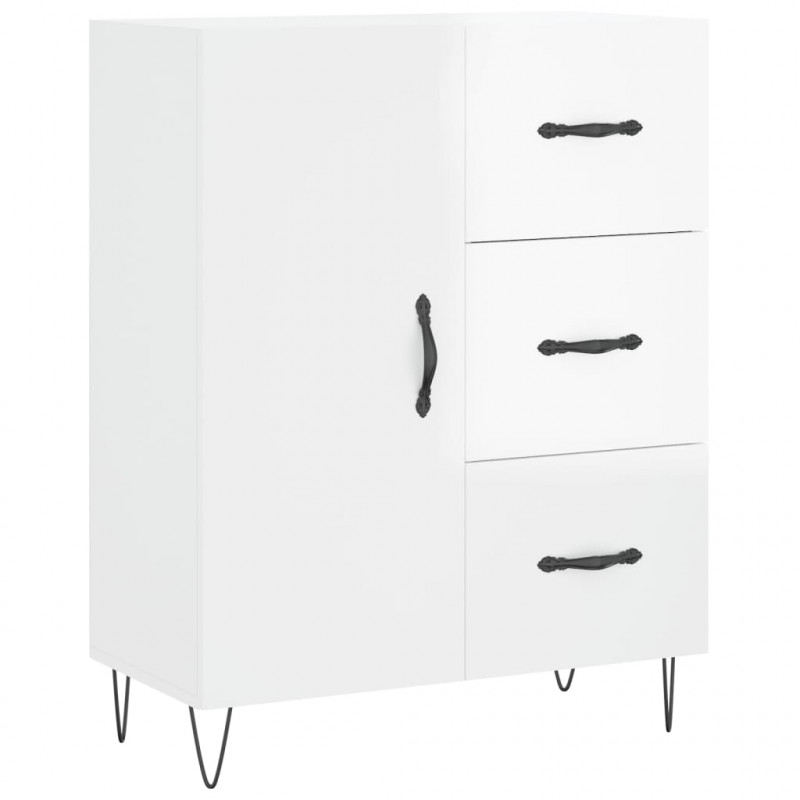 Witrynka biała połysk 69,5x34x180 cm materiał drewnopochodny