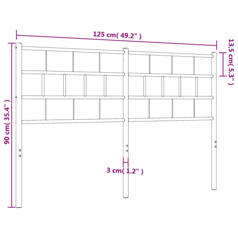 Metalowe wezgłowie, białe, 120 cm