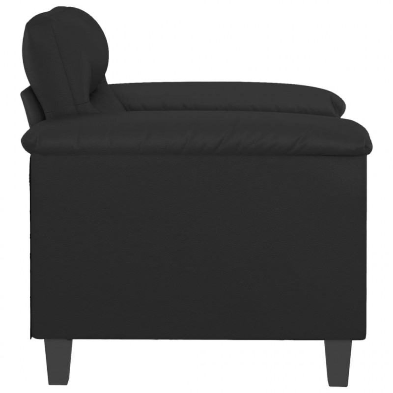 Fotel, czarny, 60 cm, obity sztuczną skórą