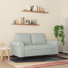 Sofa 2-osobowa, jasnoszara, 120 cm, tapicerowana aksamitem
