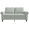 Sofa 2-osobowa, jasnoszara, 120 cm, tapicerowana aksamitem