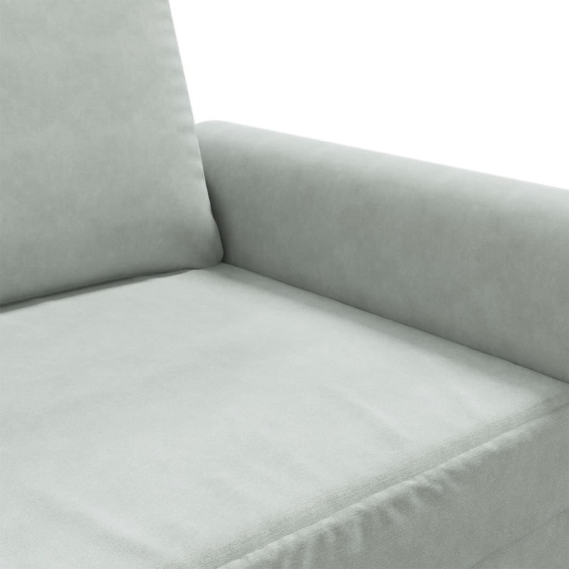 Sofa 2-osobowa, jasnoszara, 120 cm, tapicerowana aksamitem