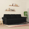 Sofa 3-osobowa, czarny, 180 cm, tapicerowana aksamitem