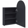 Szafka łazienkowa z lustrem i LED, łukowa, szara, 42x13x70 cm