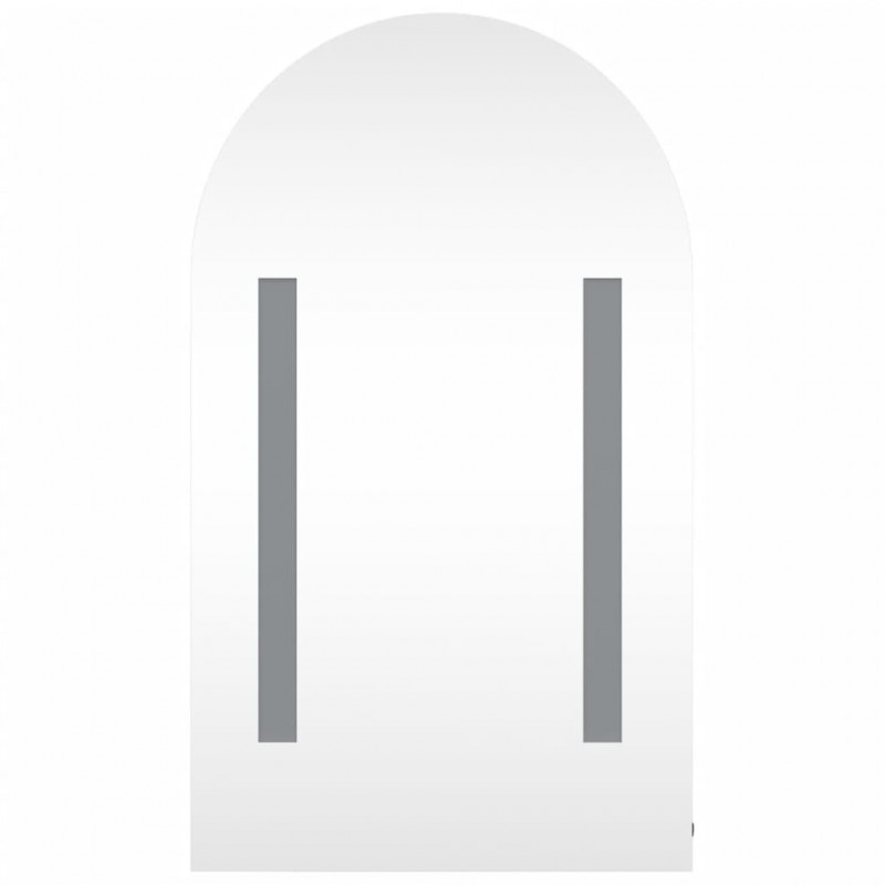 Szafka łazienkowa z lustrem i LED, łukowa, dębowa, 42x13x70 cm