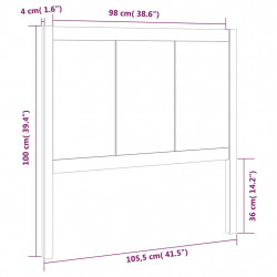 Wezgłowie łóżka, 105,5x4x100 cm, lite drewno sosnowe