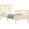 Rama łóżka z wezgłowiem, lite drewno