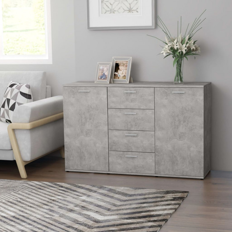 Szafka, szarość betonu, 120x35,5x75 cm, materiał drewnopochodny