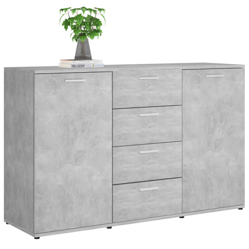 Szafka, szarość betonu, 120x35,5x75 cm, materiał drewnopochodny