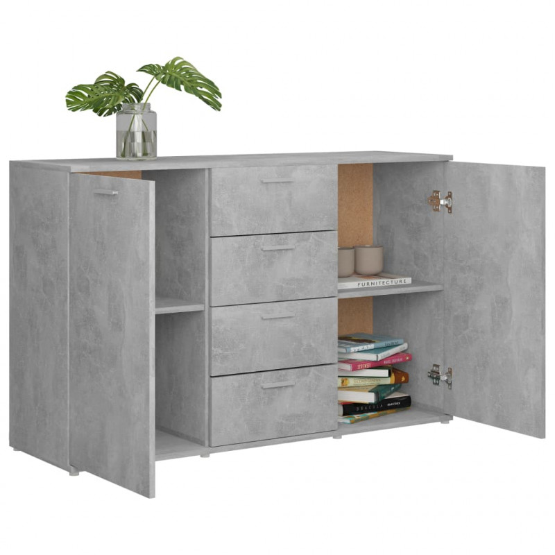Szafka, szarość betonu, 120x35,5x75 cm, materiał drewnopochodny