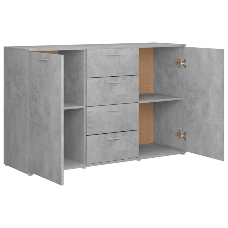 Szafka, szarość betonu, 120x35,5x75 cm, materiał drewnopochodny