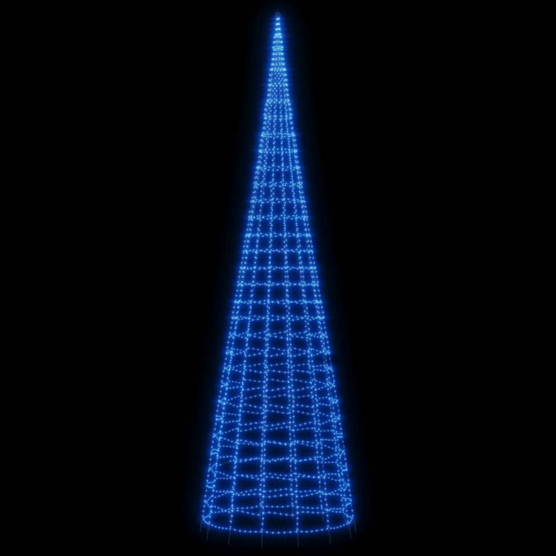 Choinka z lampek, na maszt, 3000 niebieskich LED, 800 cm