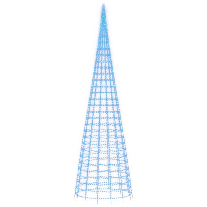 Choinka z lampek, na maszt, 3000 niebieskich LED, 800 cm