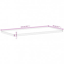 Blat do biurka, 115x55x2,5 cm, lite drewno bukowe