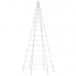Choinka z lampek, na maszt, 200 zimnych białych LED, 180 cm