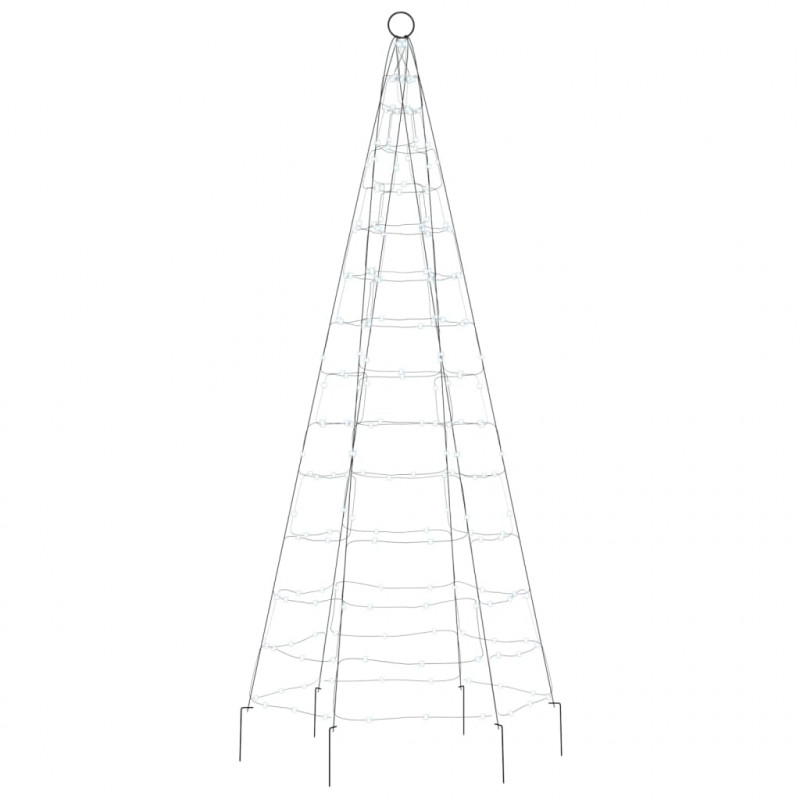 Choinka z lampek, na maszt, 200 zimnych białych LED, 180 cm
