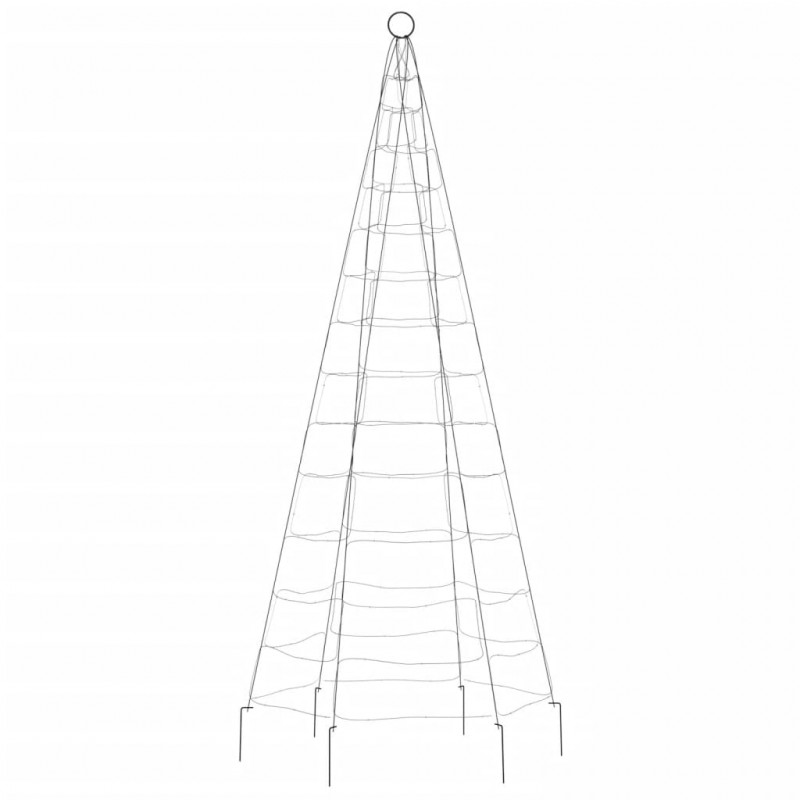 Choinka z lampek, na maszt, 200 zimnych białych LED, 180 cm