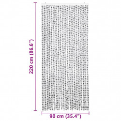 Zasłona przeciwko owadom, jasno i ciemnoszara, 90x220cm, szenil