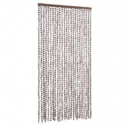 Zasłona przeciwko owadom, kolor taupe i biel, 100x220cm, szenil