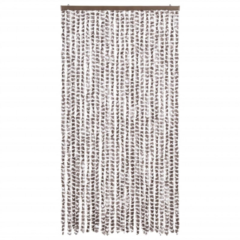 Zasłona przeciwko owadom, kolor taupe i biel, 100x220cm, szenil