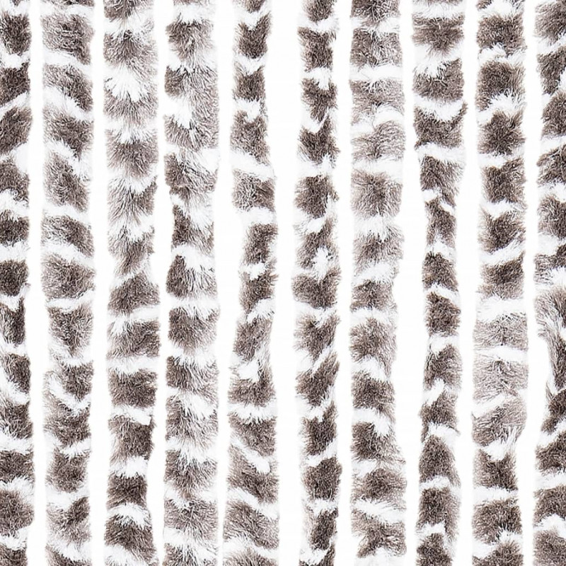 Zasłona przeciwko owadom, kolor taupe i biel, 100x220cm, szenil