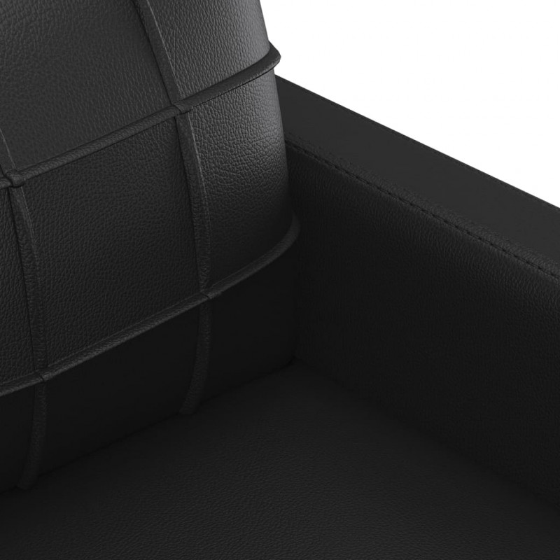 2-osobowa sofa z poduszkami, czarna, sztuczna skóra