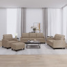 4-osobowa sofa z poduszkami, cappuccino, sztuczna skóra