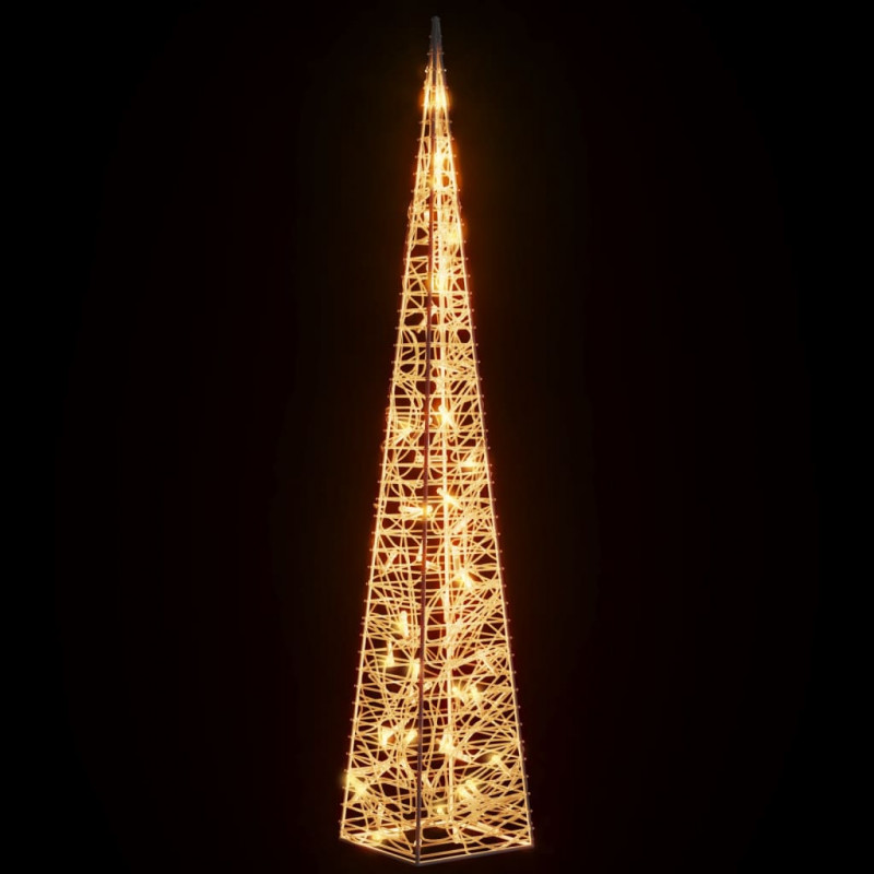Choinka stożkowa z lampek, 60 LED, ciepła biel, 120 cm, akryl