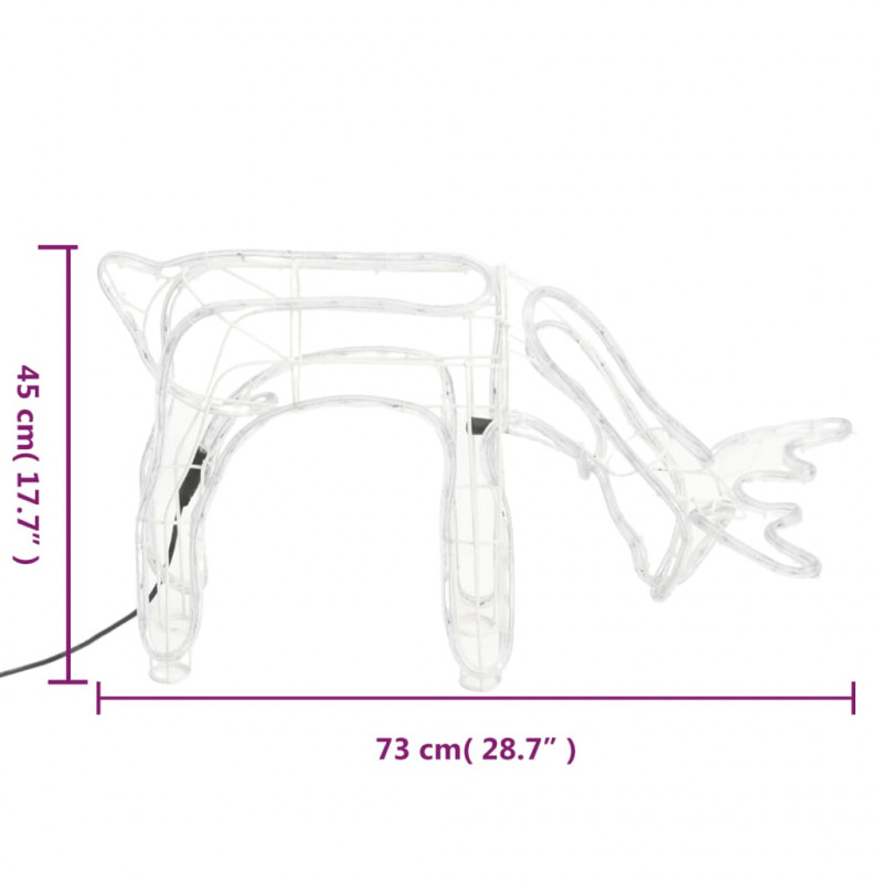 Renifery ozdobne z ciepłym białym LED, 3 szt., 73x31x45 cm