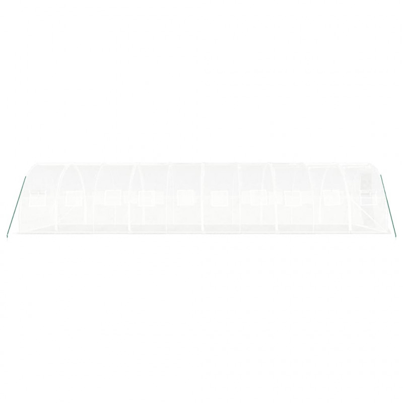 Szklarnia ze stalową ramą, biała, 30 m², 10x3x2 m