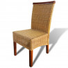 Krzesła stołowe, 4 szt., brązowe, naturalny rattan