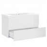 Szafka z wbudowaną umywalką, biała, wysoki połysk