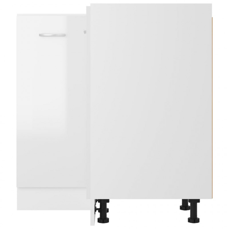 Szafka narożna, wysoki połysk, biała, 75,5x75,5x81,5 cm