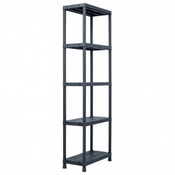Regały magazynowe, 5 szt., czarne, 125 kg, 60x30x180 cm