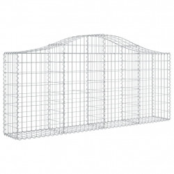 Kosze gabionowe, 6 szt, 200x30x80/100 cm, galwanizowane żelazo