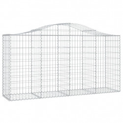 Kosze gabionowe, 8 szt, 200x50x100/120 cm, galwanizowane żelazo