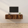 Wiszące szafki TV, 2 szt., przydymiony dąb, 80x34,5x40 cm
