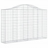 Kosze gabionowe, 2 szt, 200x30x120/140 cm, galwanizowane żelazo