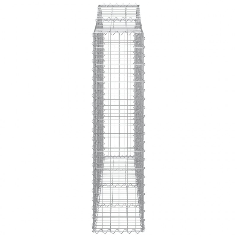 Kosze gabionowe, 2 szt, 200x30x120/140 cm, galwanizowane żelazo