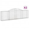 Kosze gabionowe, 2 szt., 300x30x80/100 cm, galwanizowane żelazo