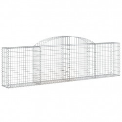 Kosze gabionowe, 2 szt., 300x30x80/100 cm, galwanizowane żelazo