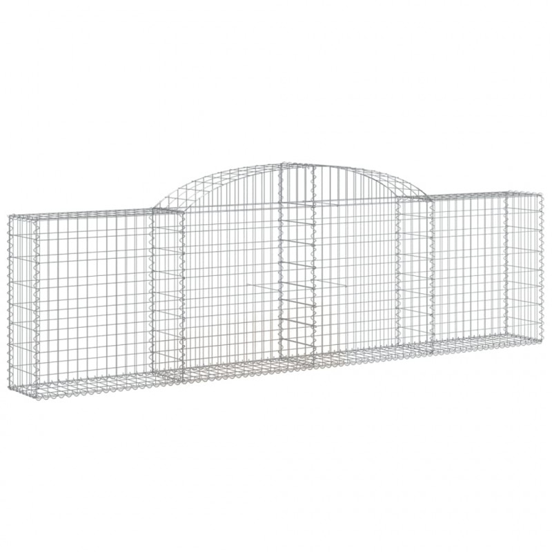 Kosze gabionowe, 2 szt., 300x30x80/100 cm, galwanizowane żelazo